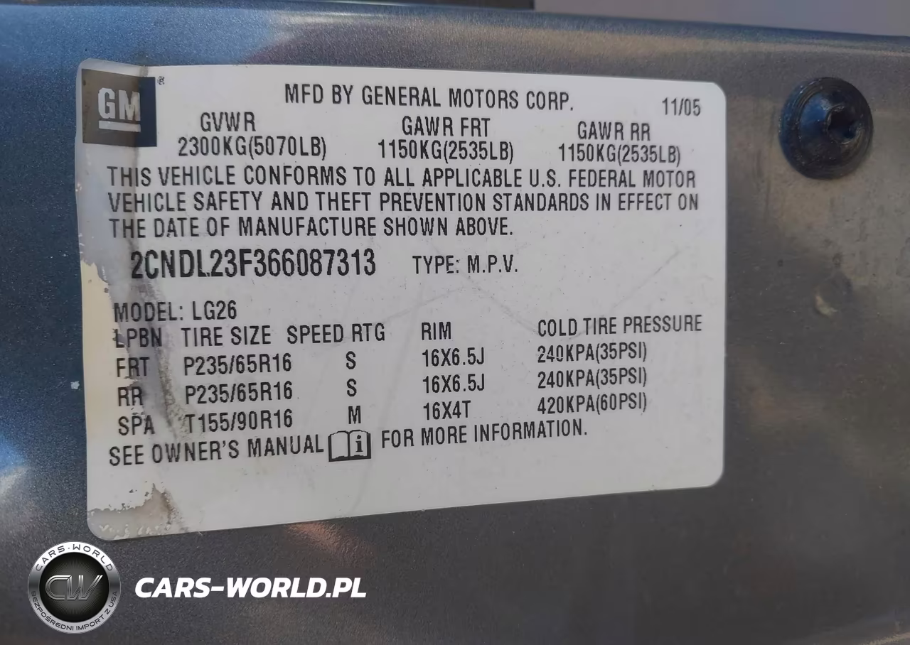 2006 Chevrolet Equinox Ls VIN:2CNDL23F366087313 - 9