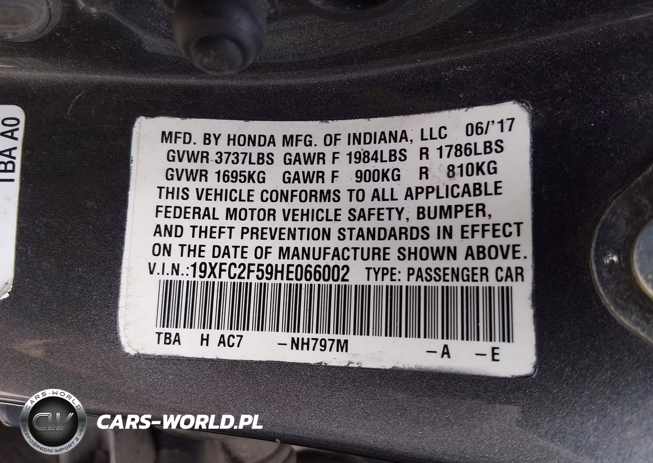 2017 Honda Civic Lx VIN:19XFC2F59HE066002 - 9