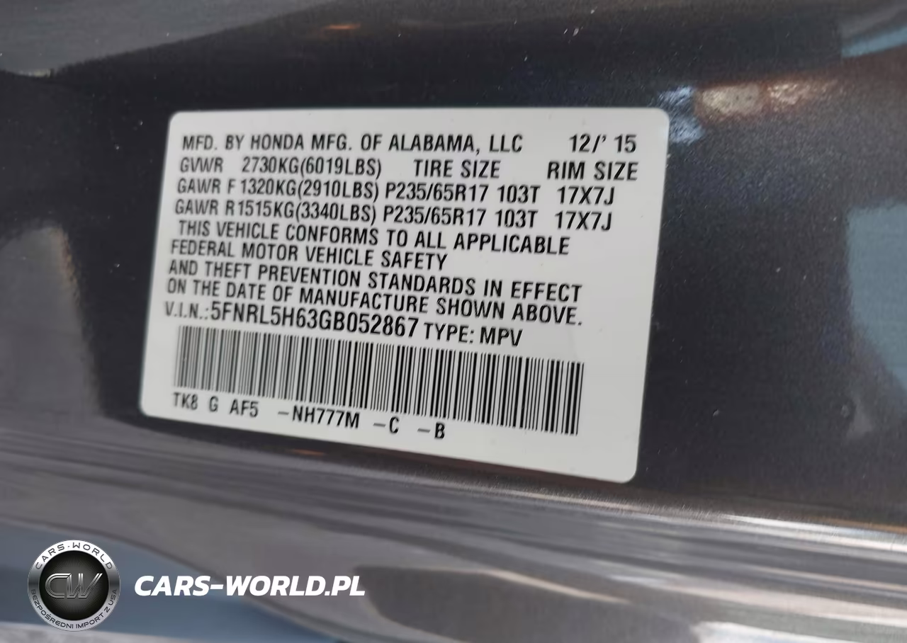 2016 Honda Odyssey Ex-L VIN:5FNRL5H63GB052867 - 9