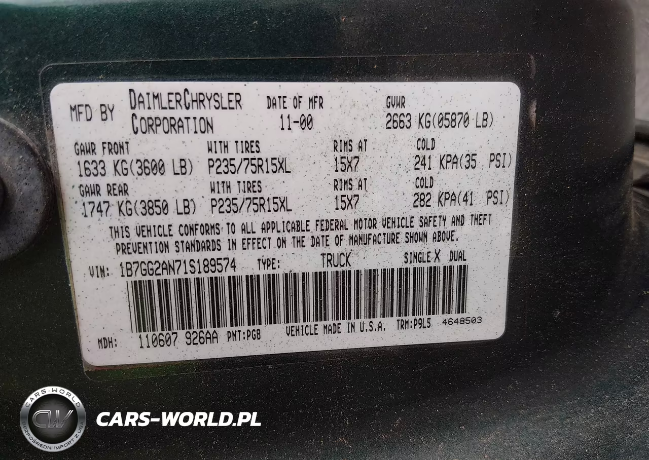 2001 Dodge Dakota Slt-Sport VIN:1B7GG2AN71S189574 - 9