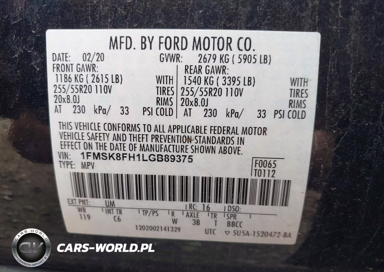 2020 Ford Explorer Limited VIN:1FMSK8FH1LGB89375 - 9