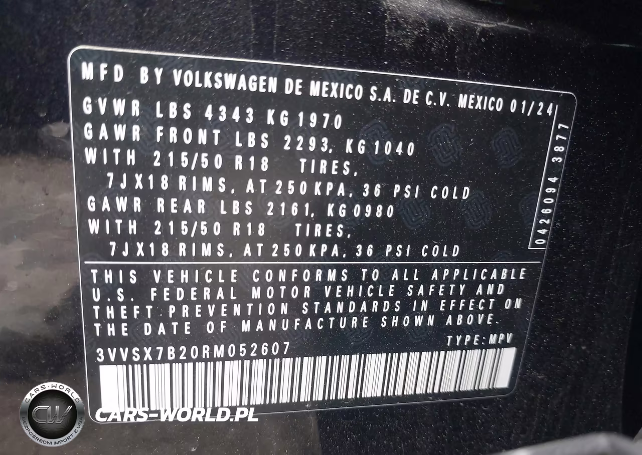 2024 Volkswagen Taos 1.5T Se VIN:3VVSX7B20RM052607 - 9