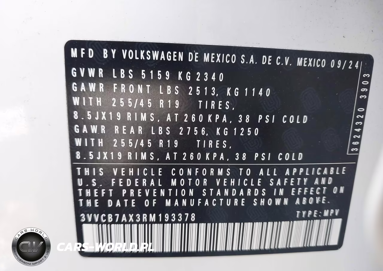 2024 Volkswagen Tiguan 2.0T Se R-Line Black VIN:3VVCB7AX3RM193378 - 9