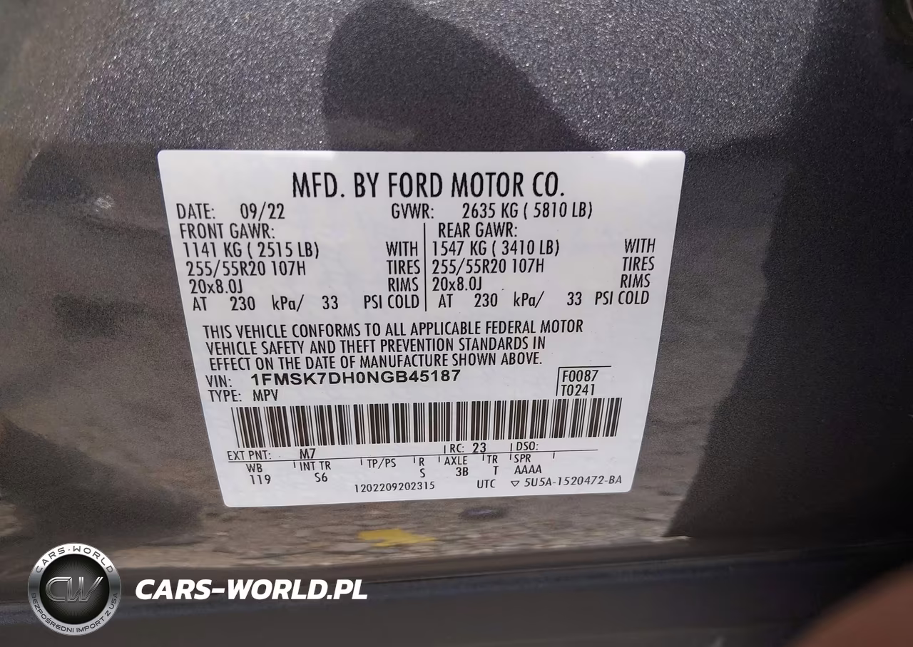 2022 Ford Explorer Xlt VIN:1FMSK7DH0NGB45187 - 9