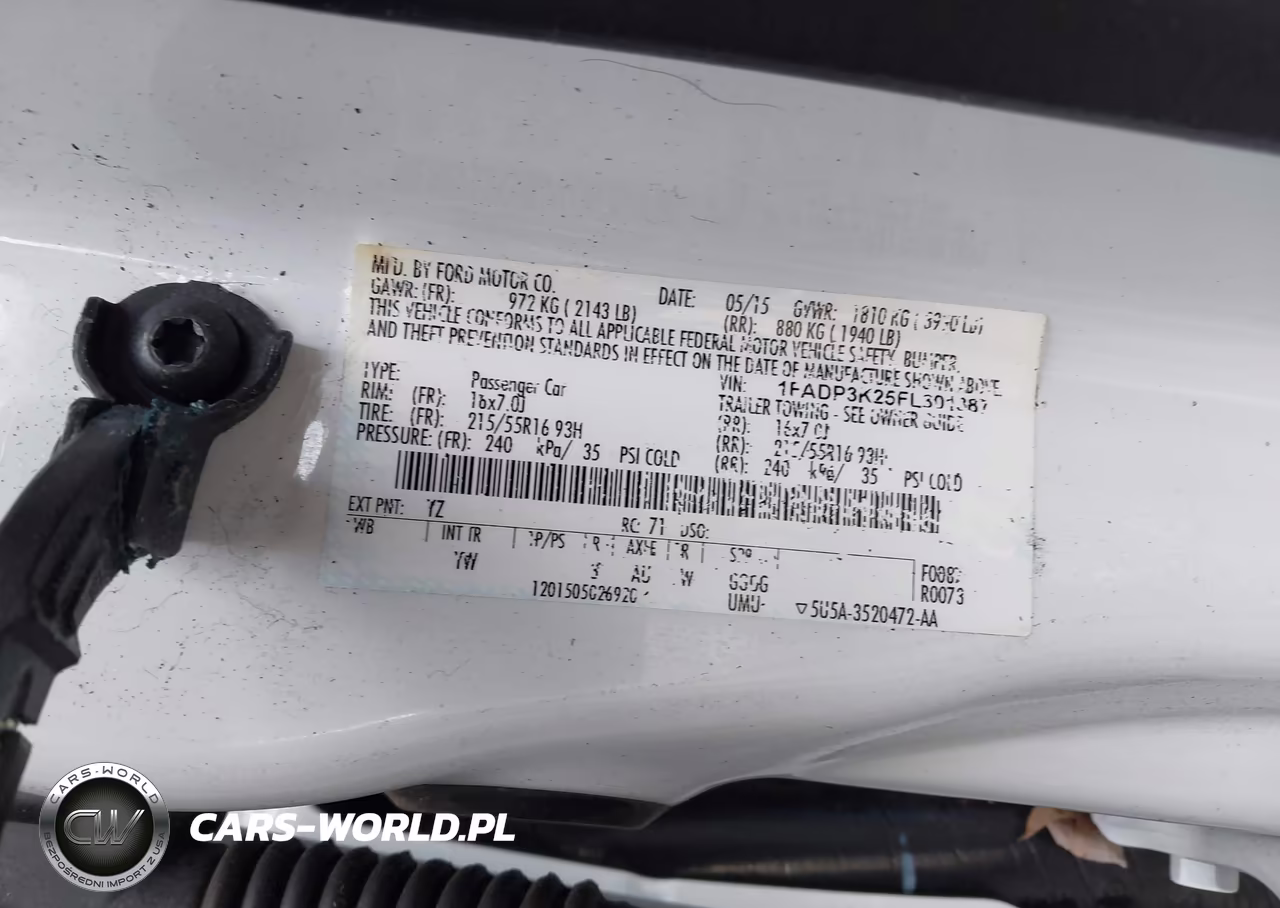 2015 Ford Focus Se VIN:1FADP3K25FL301387 - 9