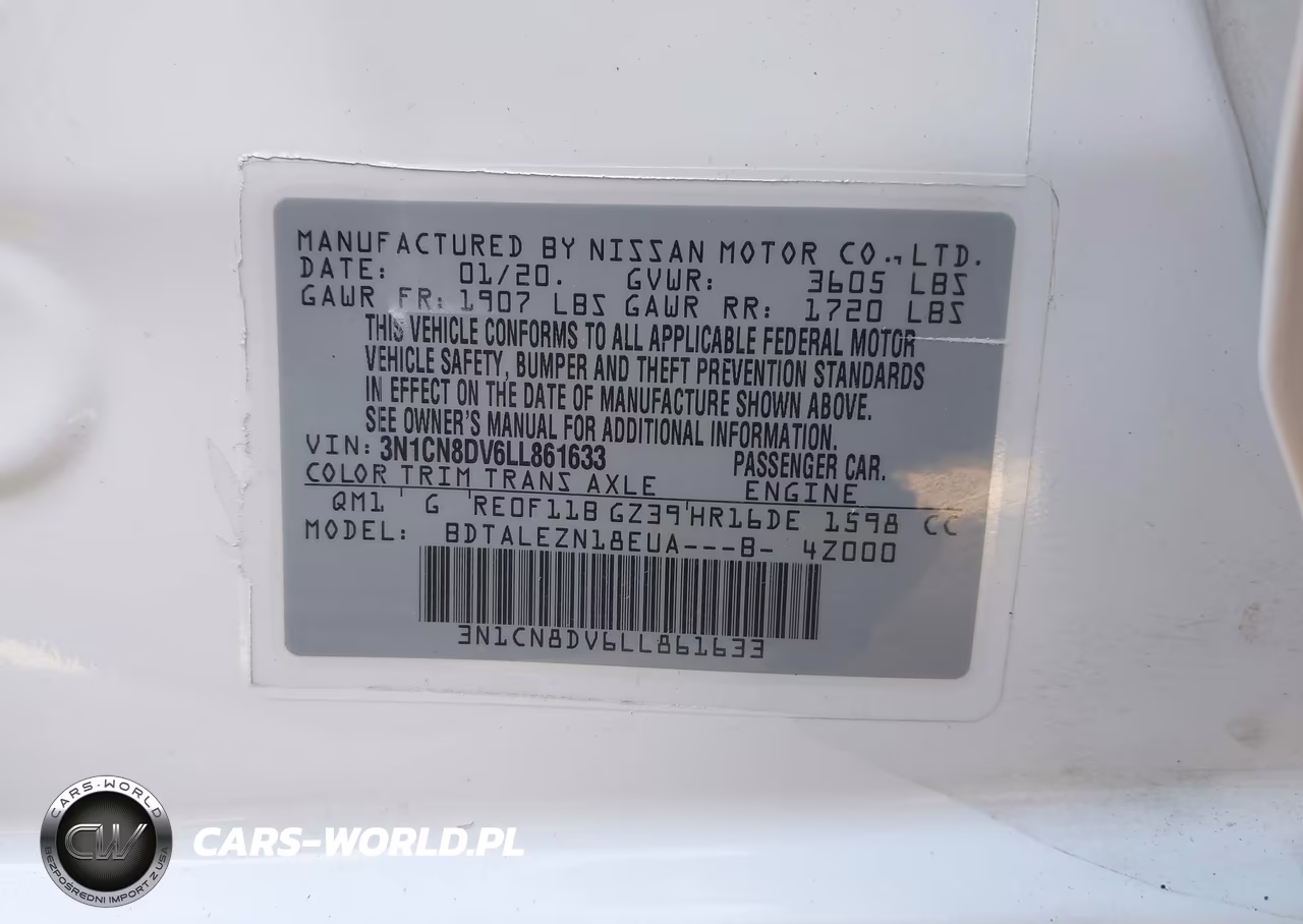 2020 Nissan Versa S Xtronic Cvt VIN:3N1CN8DV6LL861633 - 9