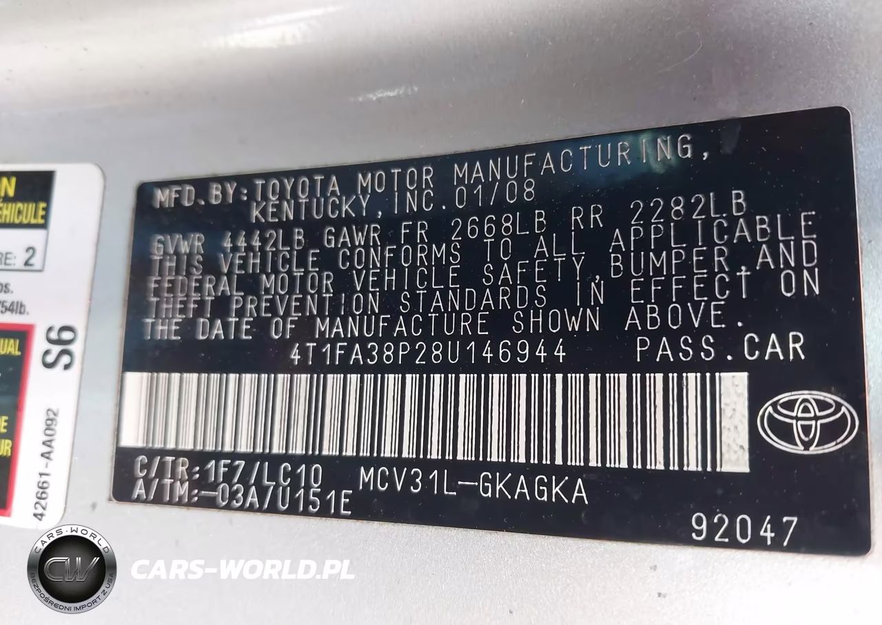 2008 Toyota Camry Solara Sle VIN:4T1FA38P28U146944 - 9