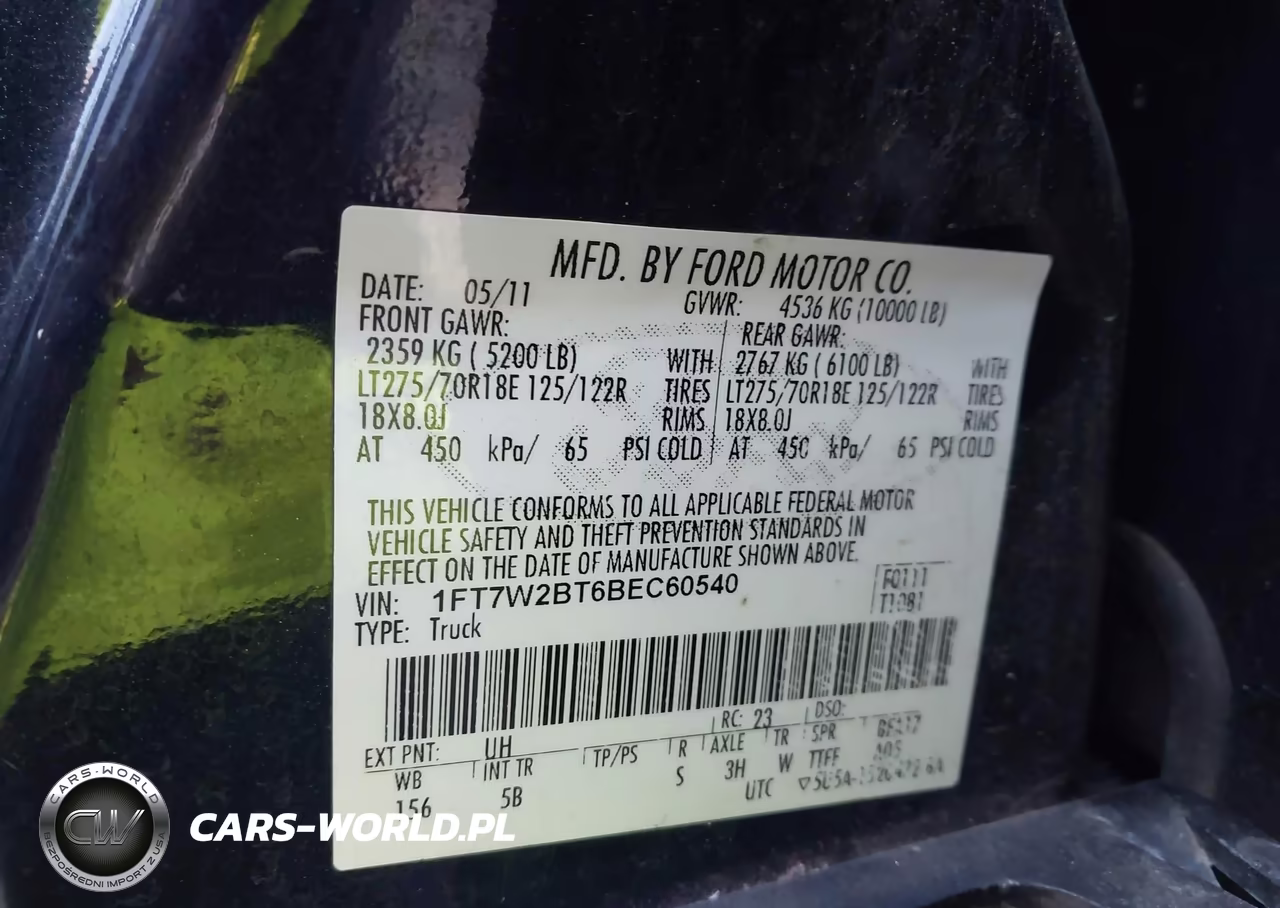 2011 Ford F-250 Lariat VIN:1FT7W2BT6BEC60540 - 9