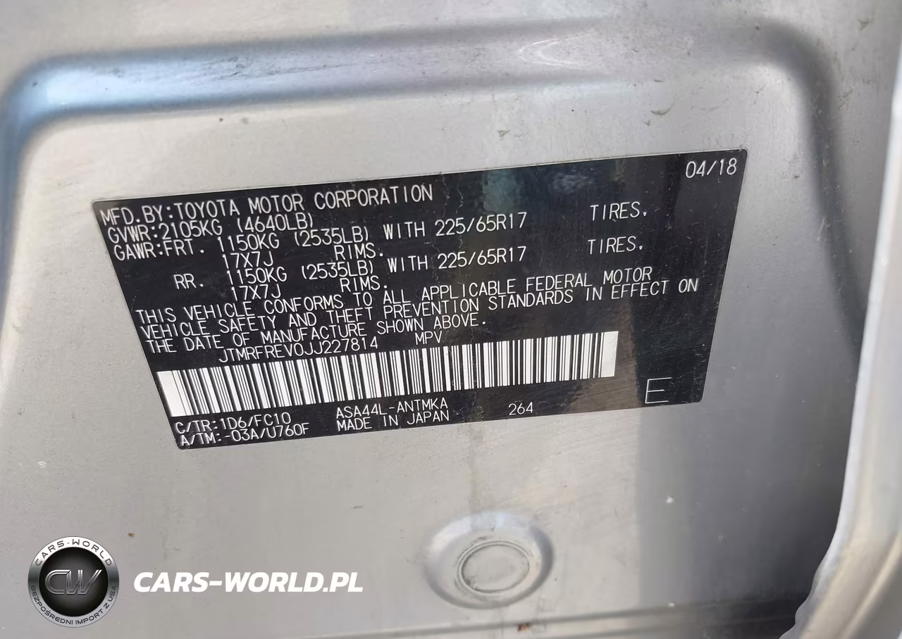 2018 Toyota Rav4 Xle VIN:JTMRFREV0JJ227814 - 9