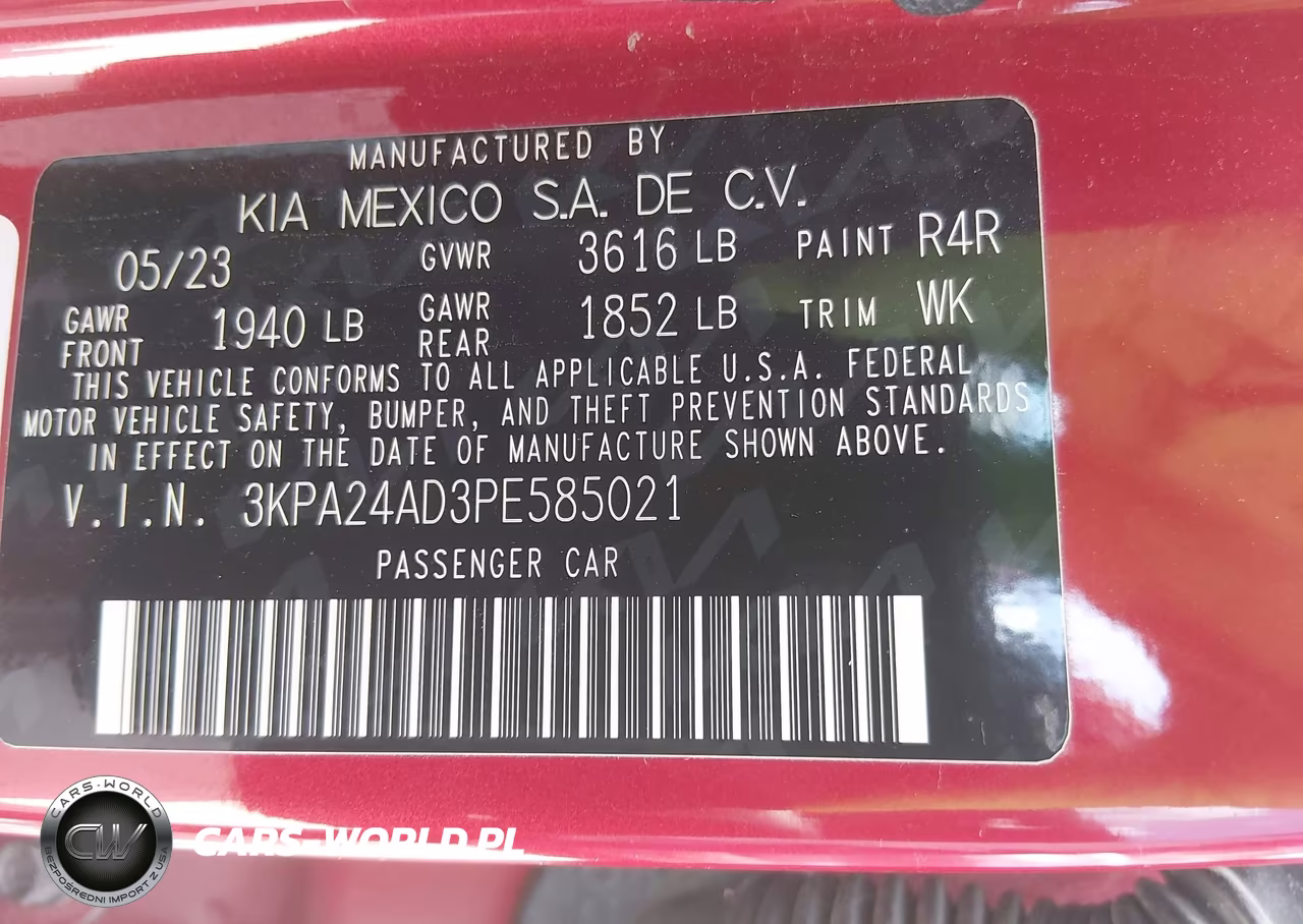 2023 Kia Rio S VIN:3KPA24AD3PE585021 - 9