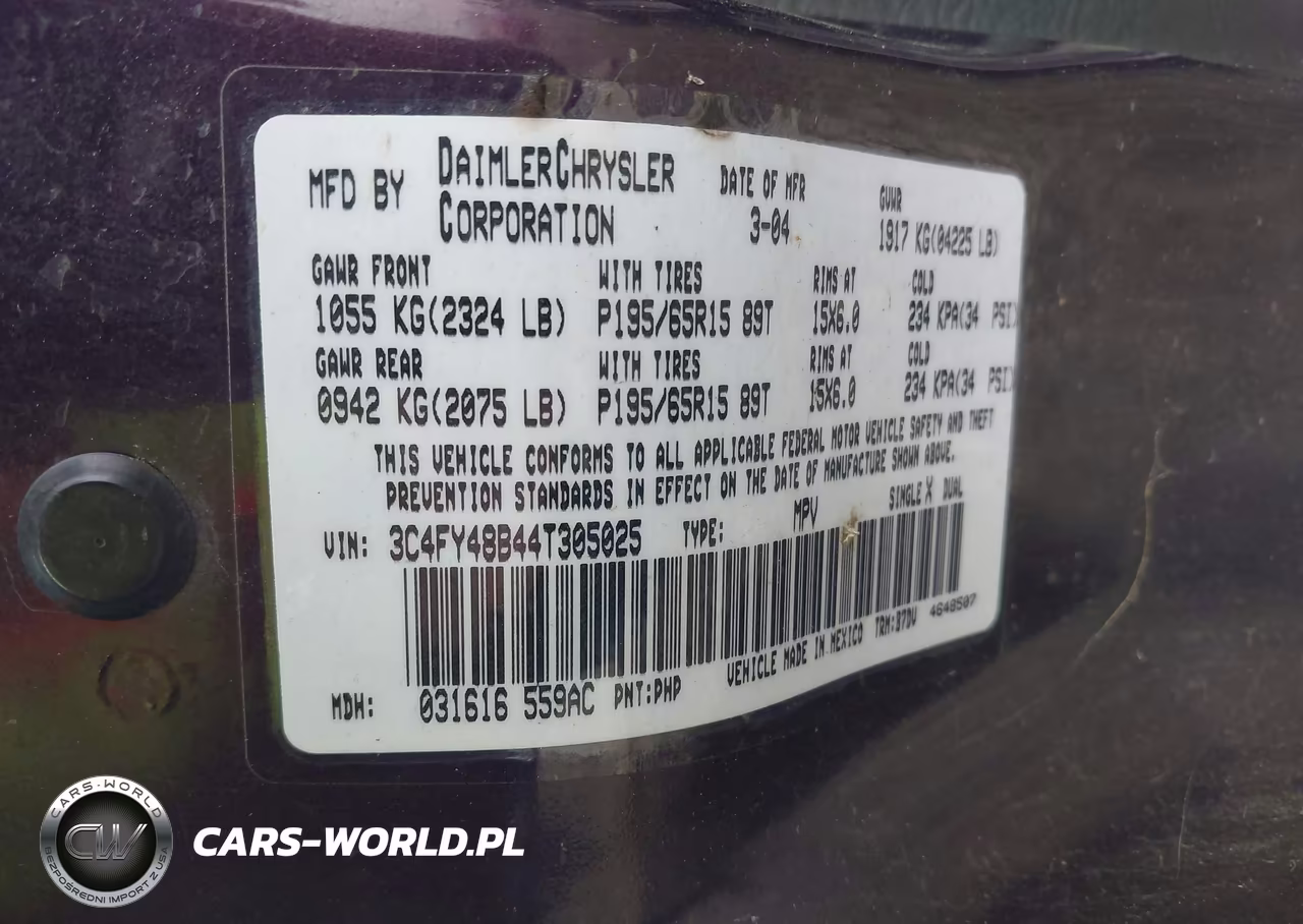2004 Chrysler Pt Cruiser VIN:3C4FY48B44T305025 - 9