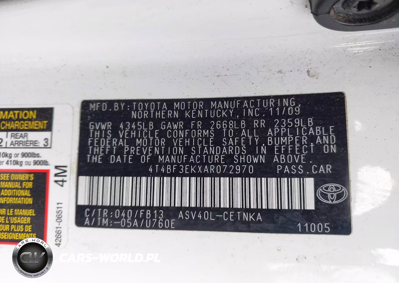 2010 Toyota Camry Le VIN:4T4BF3EKXAR072970 - 9