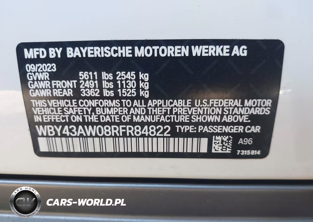 2024 BMW I4 Gran Coupe Edrive35 VIN:WBY43AW08RFR84822 - 9