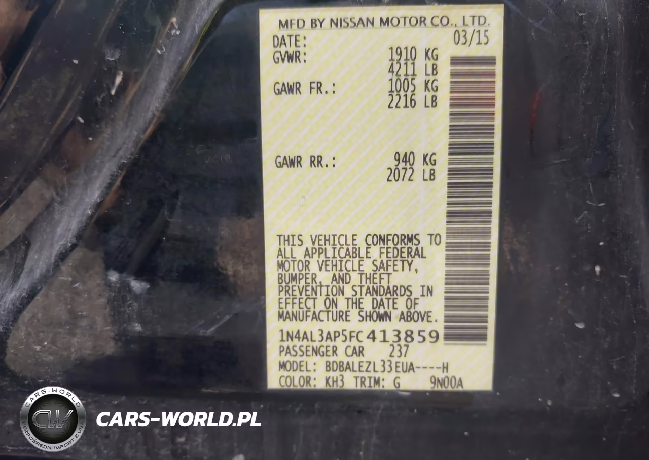 2015 Nissan Altima 2.5 S VIN:1N4AL3AP5FC413859 - 9