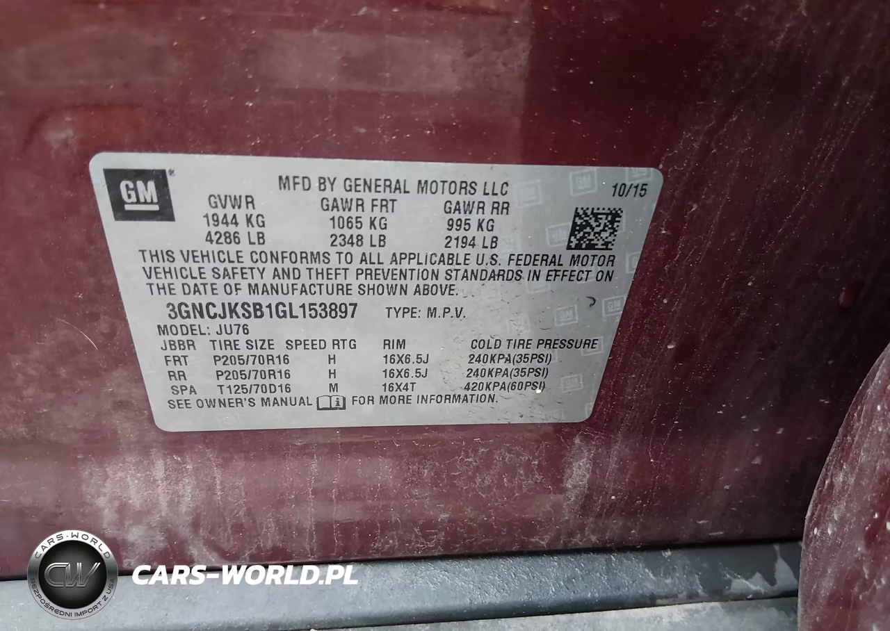 2016 Chevrolet Trax 1Ls VIN:3GNCJKSB1GL153897 - 9