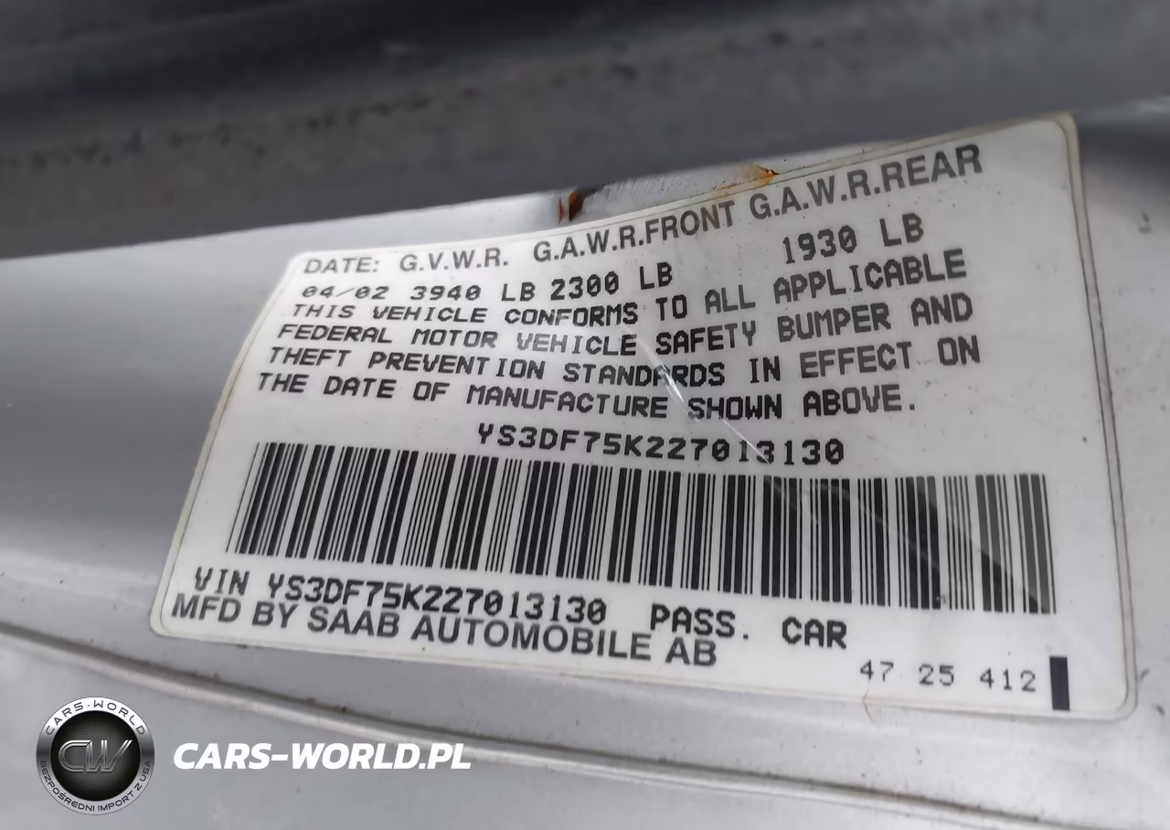 2002 Saab 9-3 Se VIN:YS3DF75K227013130 - 9