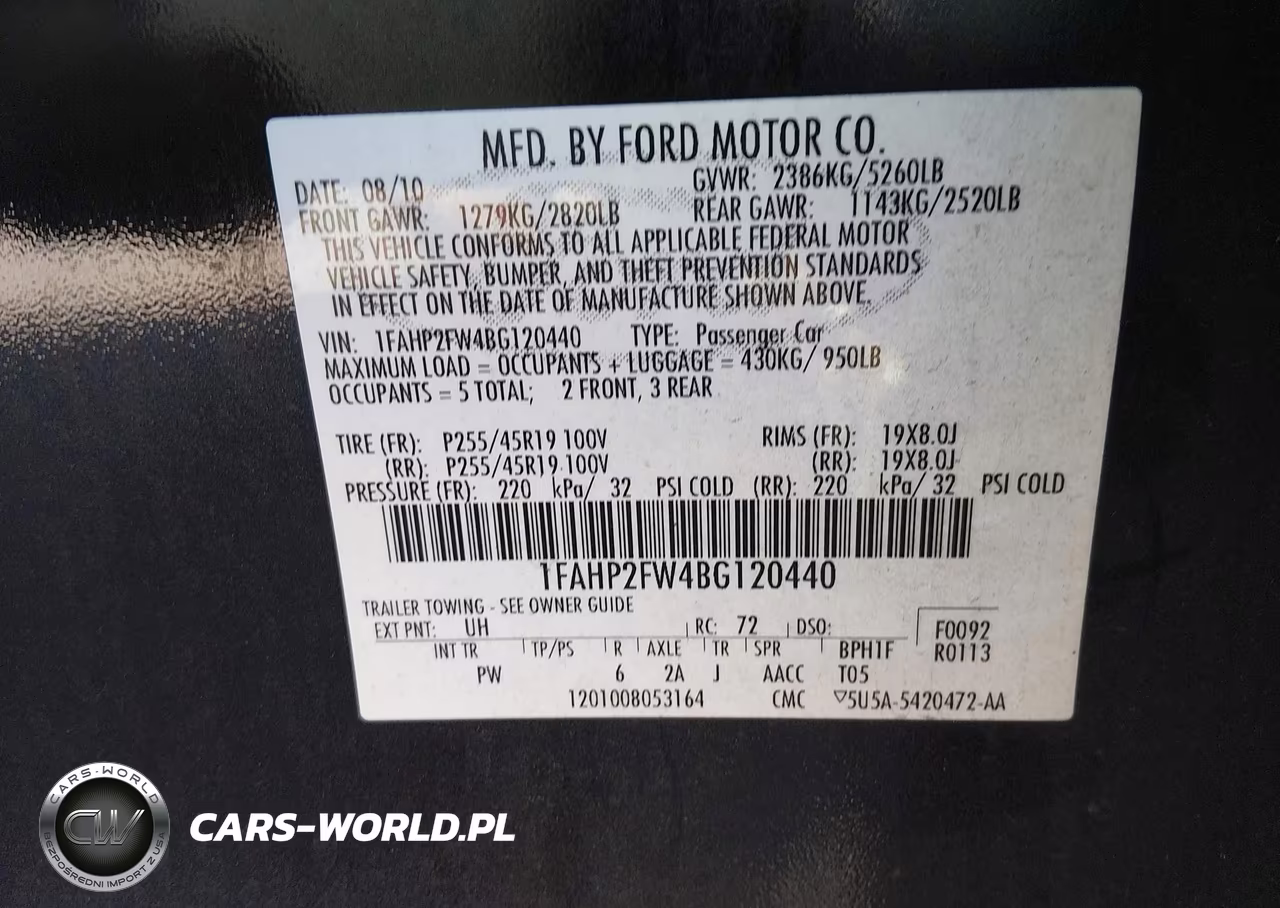 2011 Ford Taurus Limited VIN:1FAHP2FW4BG120440 - 9