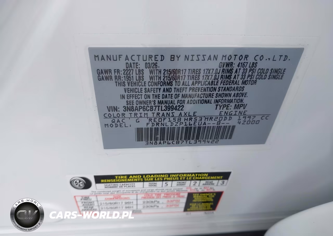 2026 Nissan Kicks Sv VIN:3N8AP6CB7TL399422 - 9