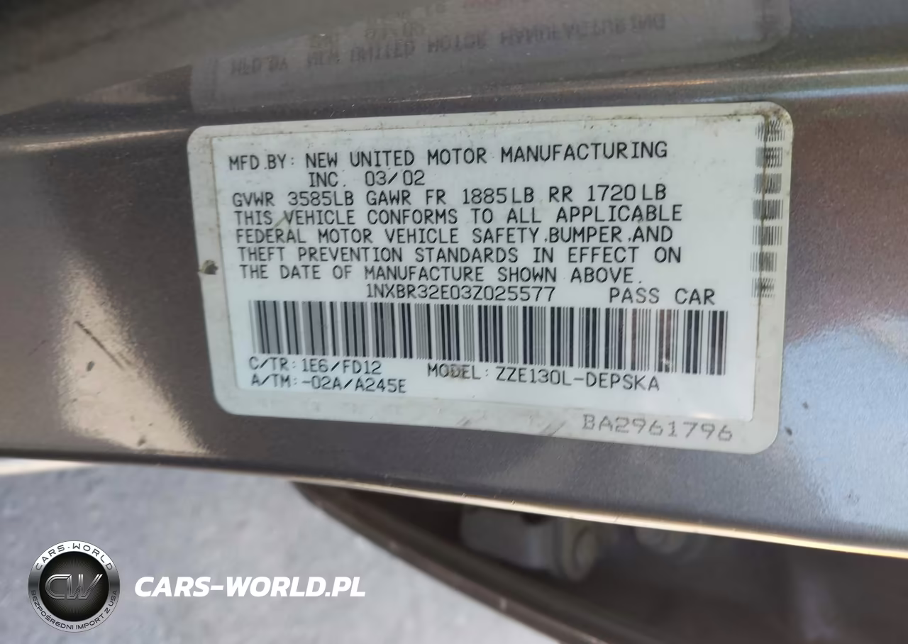 2003 Toyota Corolla S VIN:1NXBR32E03Z025577 - 9