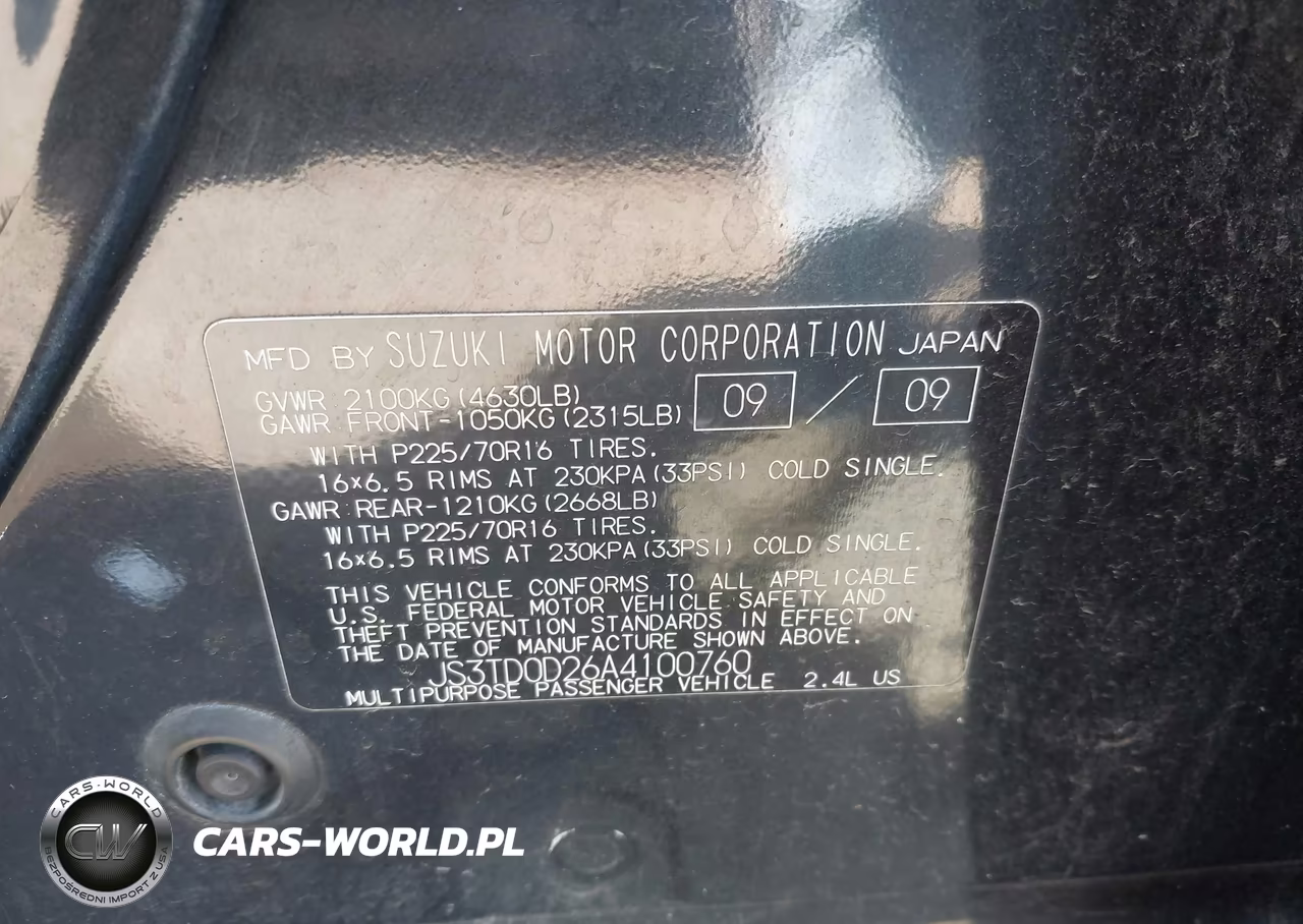 2010 Suzuki Grand Vitara Premium VIN:JS3TD0D26A4100760 - 9