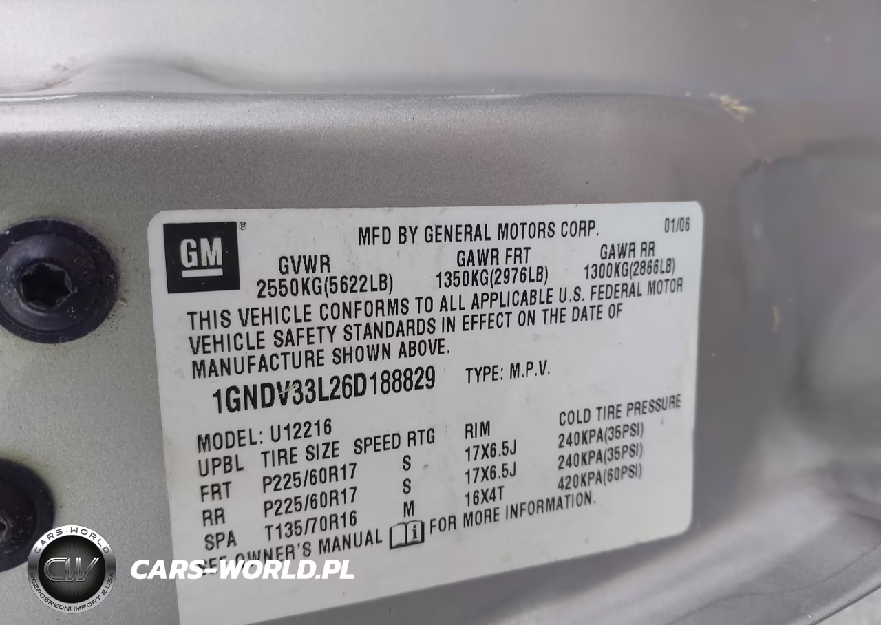 2006 Chevrolet Uplander Lt VIN:1GNDV33L26D188829 - 9