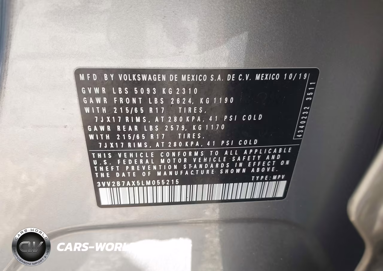 2020 Volkswagen Tiguan 2.0T Se-2.0T Se R-Line Black-2.0T Sel VIN:3VV2B7AX5LM055215 - 9