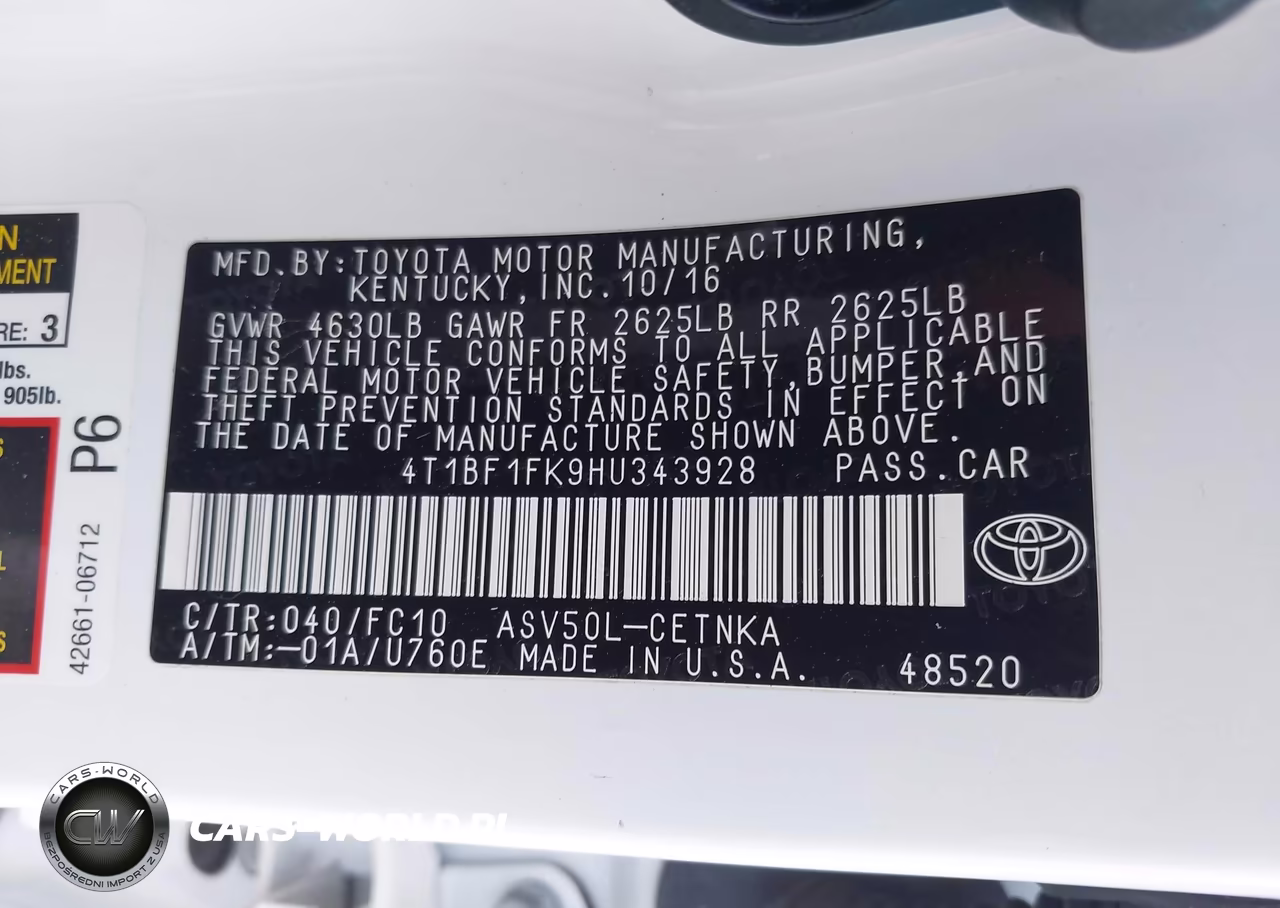 2017 Toyota Camry Le VIN:4T1BF1FK9HU343928 - 9
