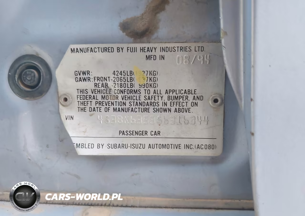 1995 Subaru Legacy L-Outback VIN:4S3BK6353S6316344 - 9
