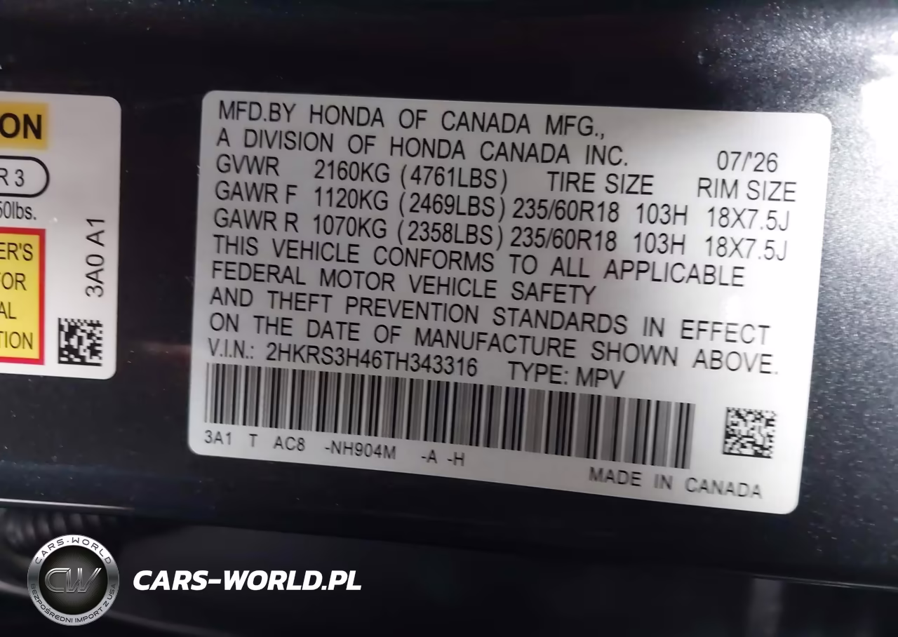 2026 Honda Cr-V Ex 2Wd VIN:2HKRS3H46TH343316 - 9