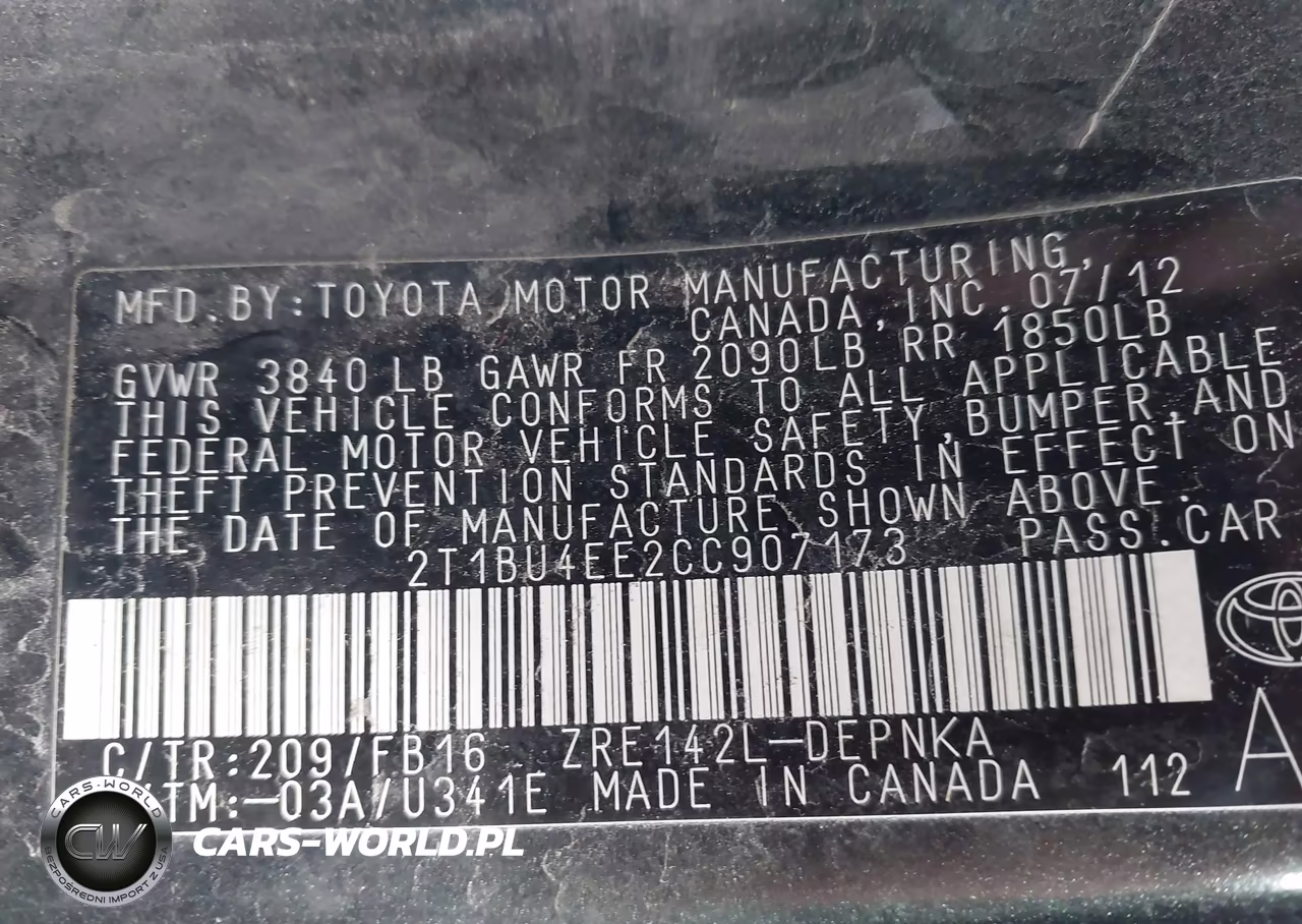 2012 Toyota Corolla Le VIN:2T1BU4EE2CC907173 - 9