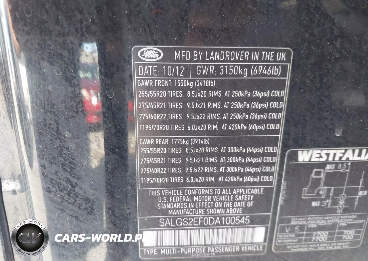 2013 Land Rover Range Rover Supercharged VIN:SALGS2EF0DA100545 - 9