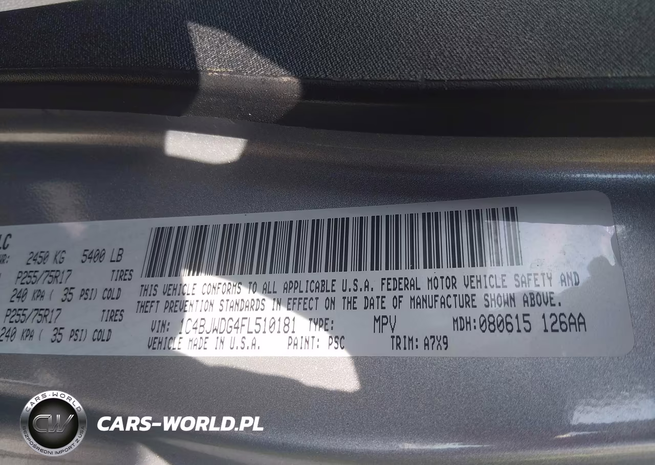 2015 Jeep Wrangler Unlimited Sport VIN:1C4BJWDG4FL510181 - 9