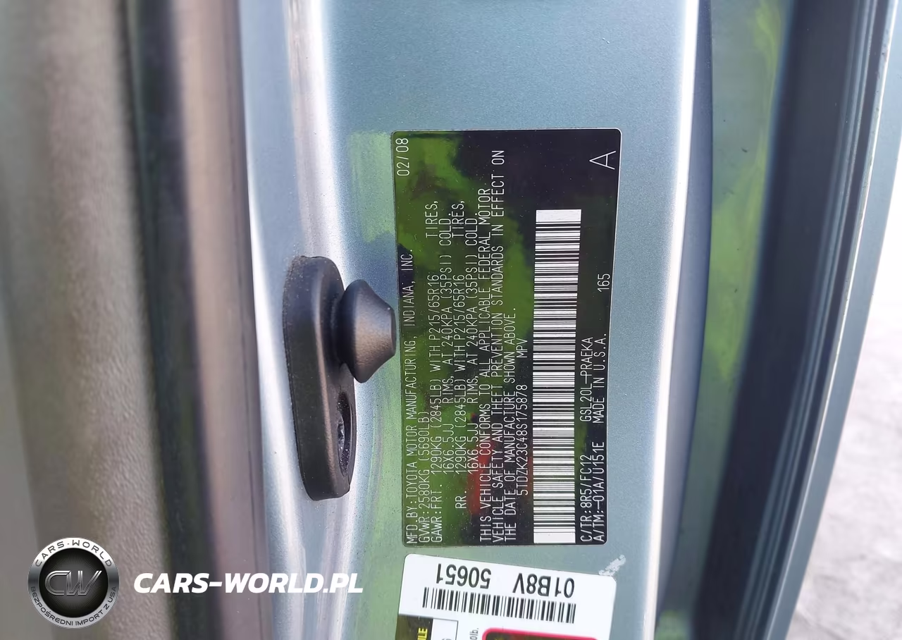 2008 Toyota Sienna Le VIN:5TDZK23C48S175878 - 9