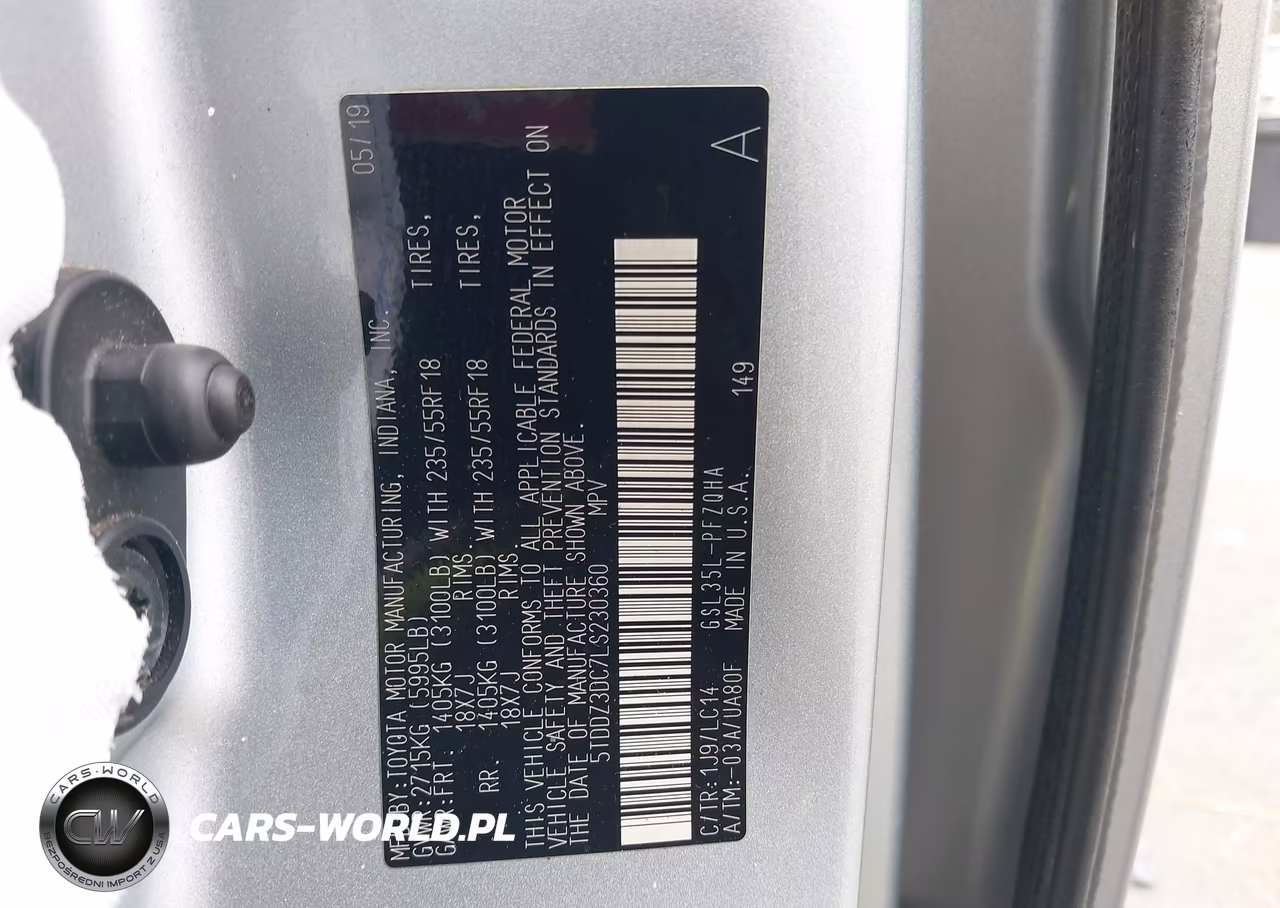 2020 Toyota Sienna Xle VIN:5TDDZ3DC7LS230360 - 9