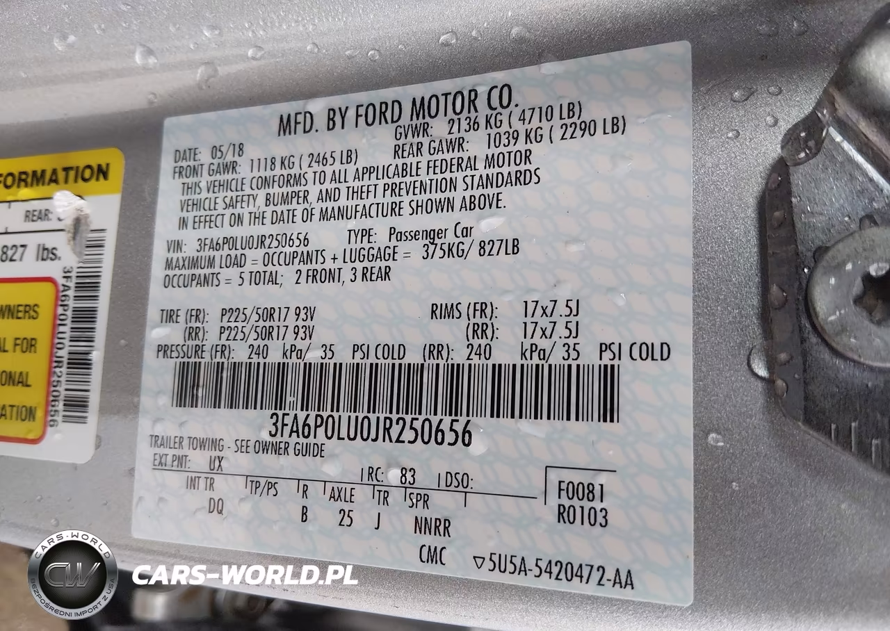 2018 Ford Fusion Hybrid Se VIN:3FA6P0LU0JR250656 - 9