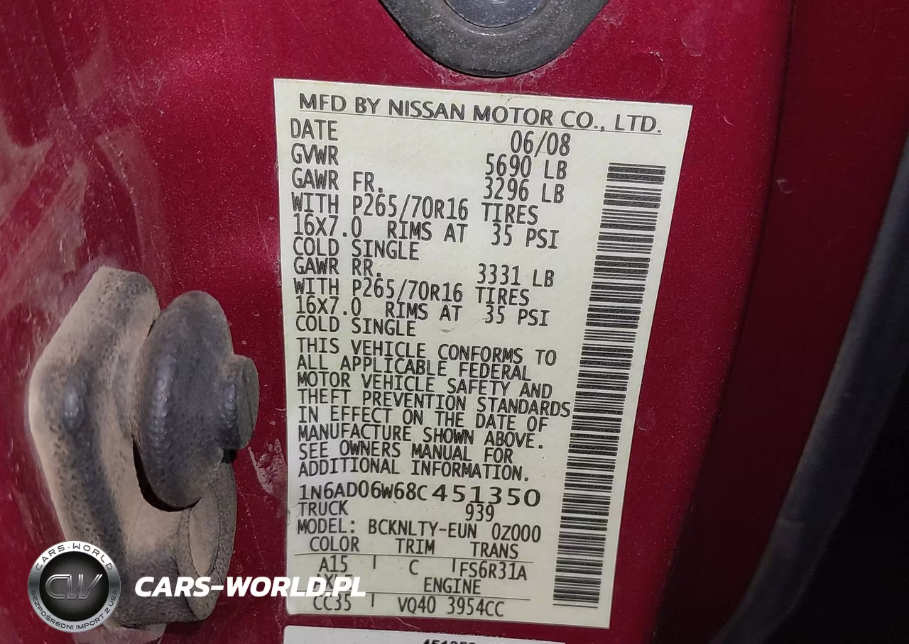 2008 Nissan Frontier Se VIN:1N6AD06W68C451350 - 9