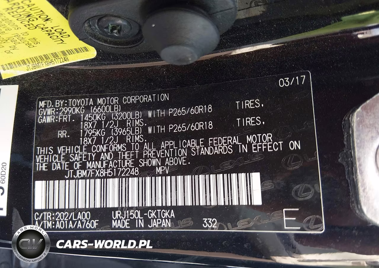 2017 Lexus Gx 460 VIN:JTJBM7FX8H5172248 - 9