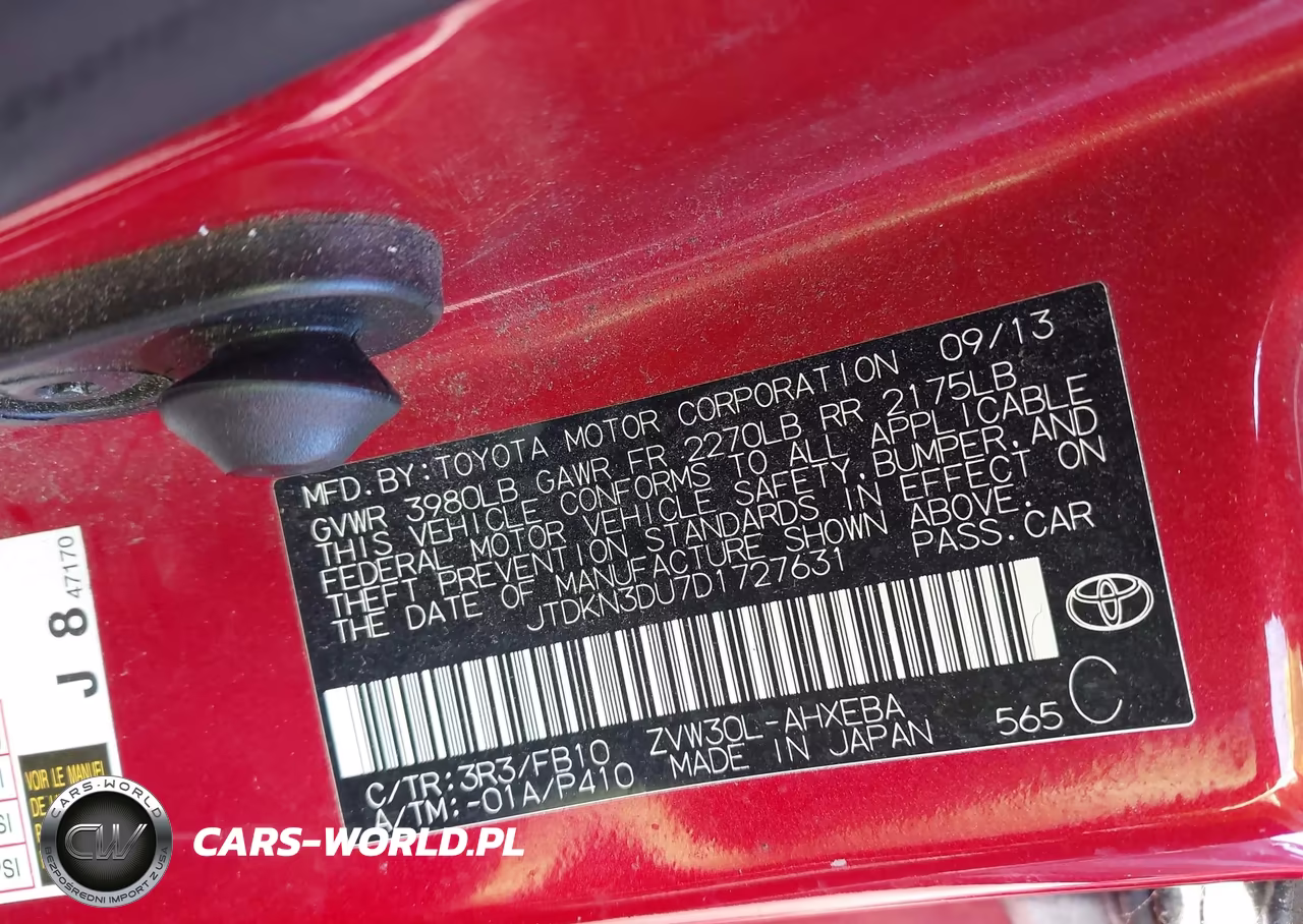 2013 Toyota Prius Three VIN:JTDKN3DU7D1727631 - 9
