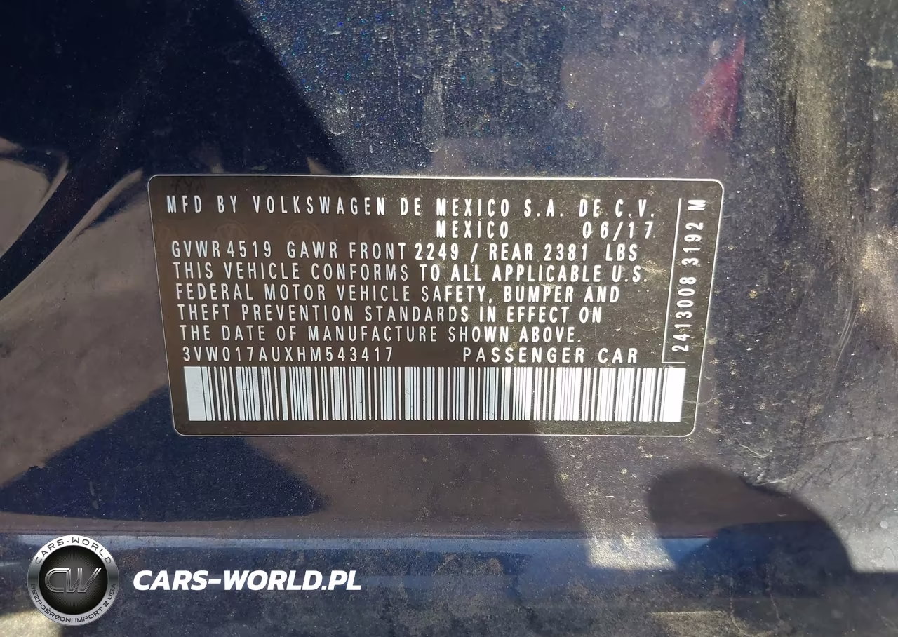 2017 Volkswagen Golf Sportwagen Tsi S VIN:3VW017AUXHM543417 - 9