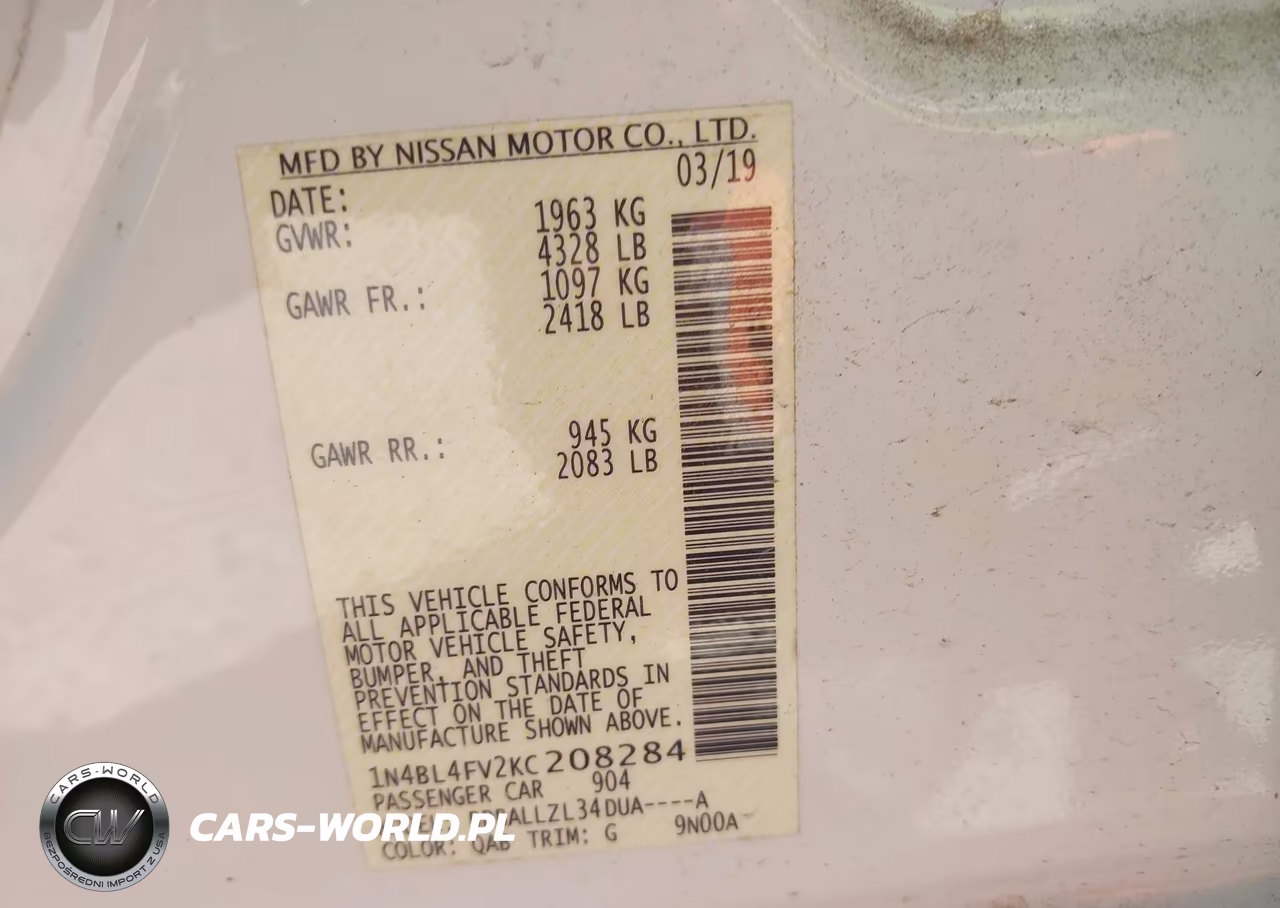 2019 Nissan Altima 2.5 Platinum VIN:1N4BL4FV2KC208284 - 9