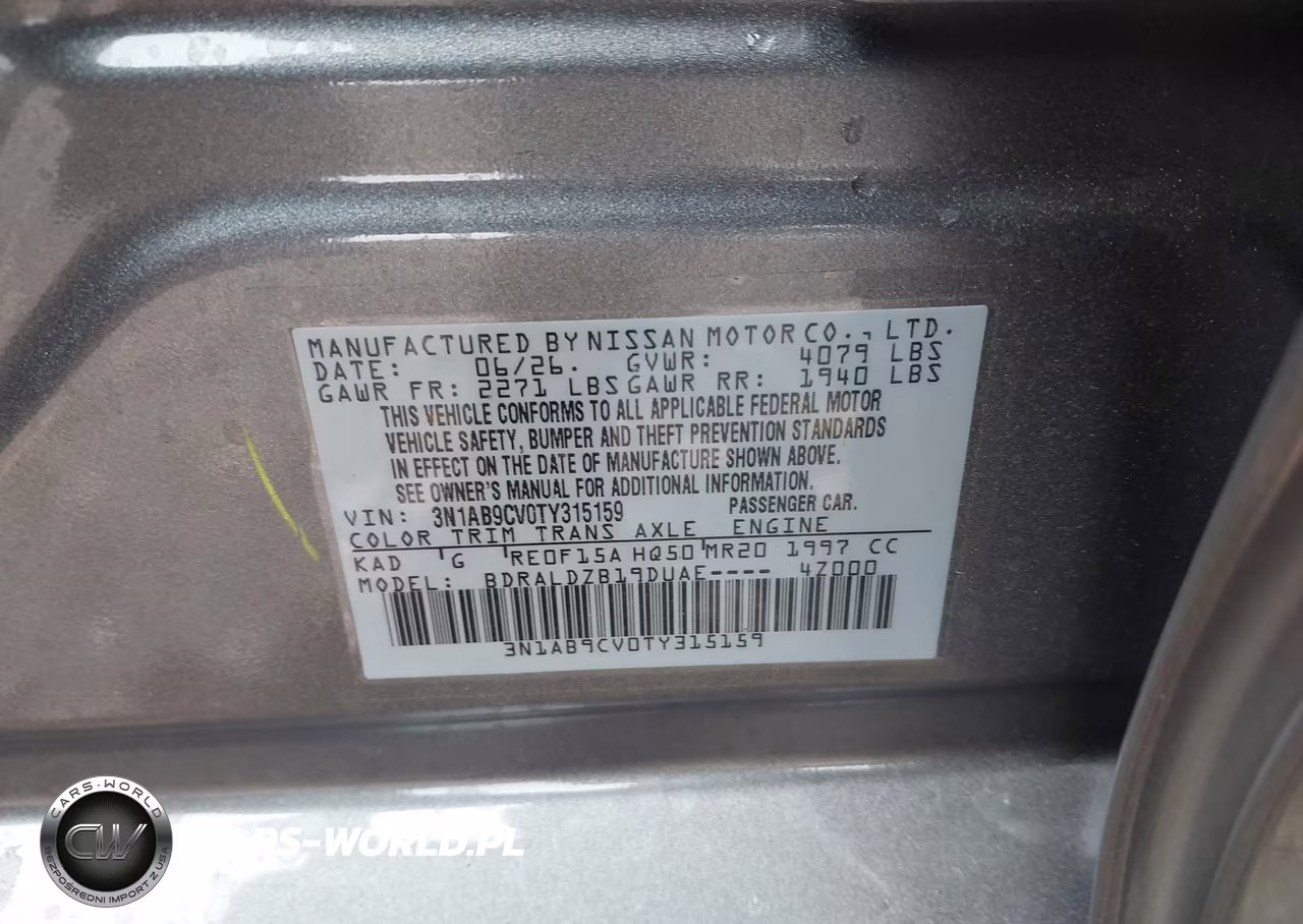2026 Nissan Sentra Sv VIN:3N1AB9CV0TY315159 - 9