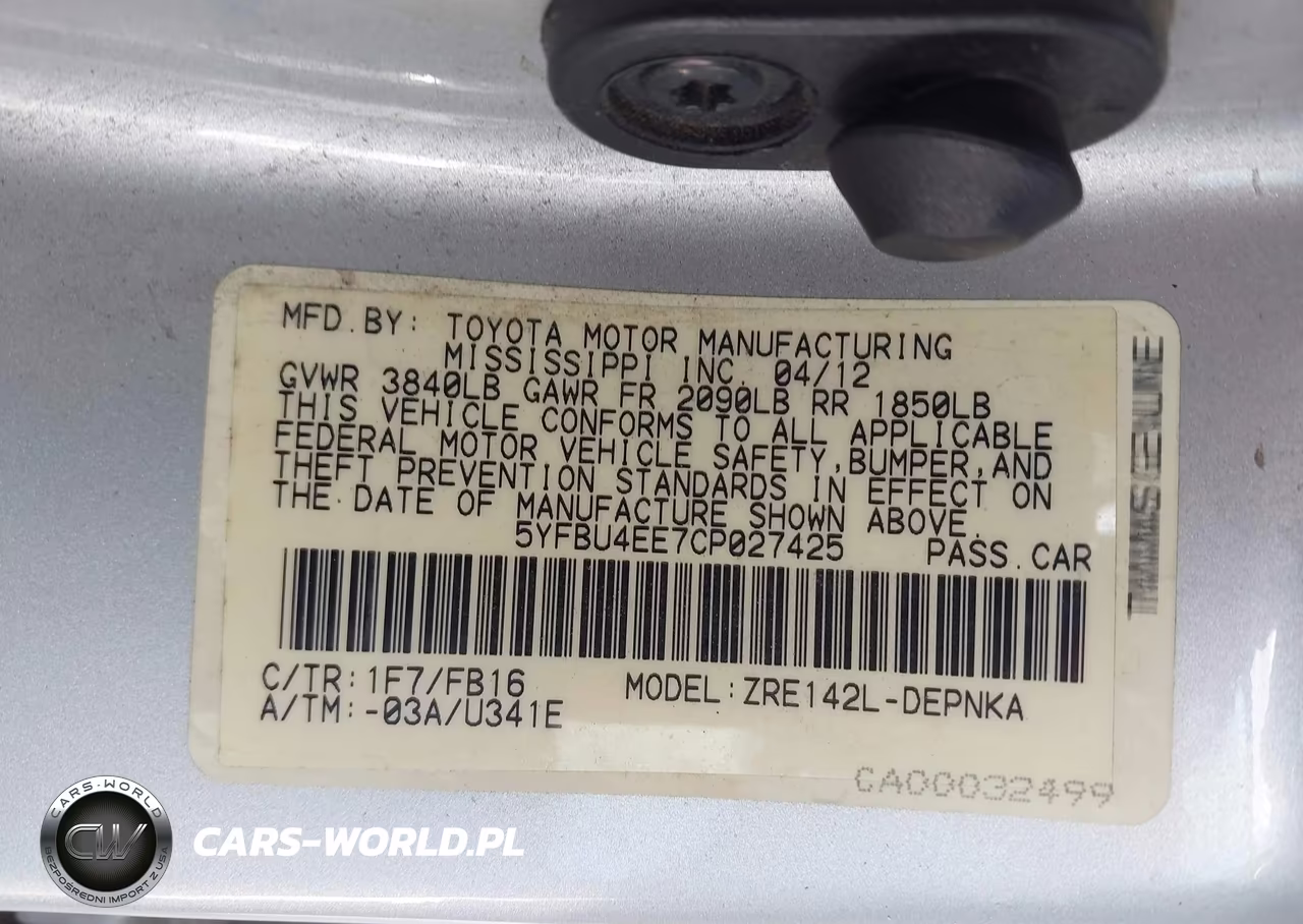 2012 Toyota Corolla Le VIN:5YFBU4EE7CP027425 - 9