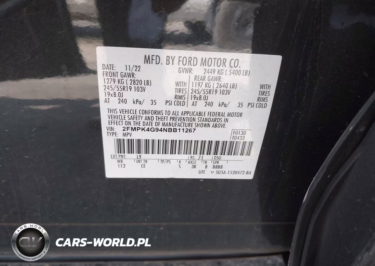 2022 Ford Edge Se VIN:2FMPK4G94NBB11267 - 9