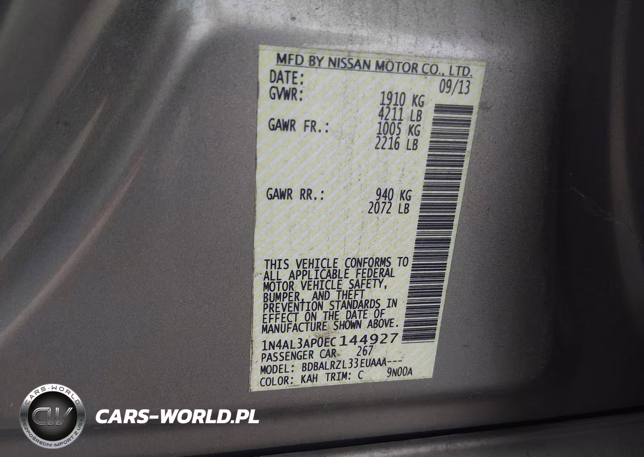 2014 Nissan Altima 2.5 S VIN:1N4AL3AP0EC144927 - 9