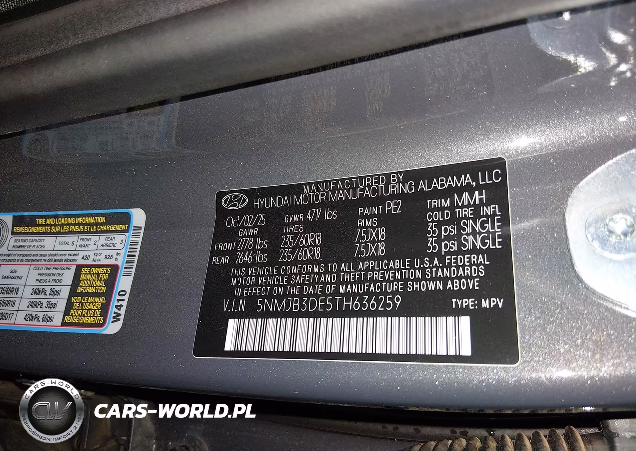 2026 Hyundai Tucson Sel VIN:5NMJB3DE5TH636259 - 9