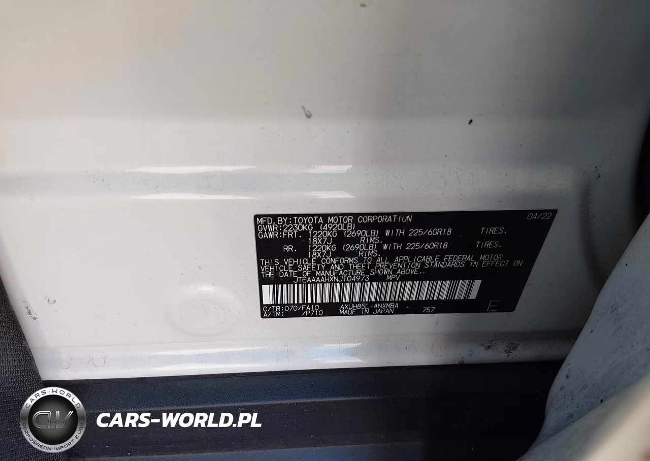 2022 Toyota Venza Le VIN:JTEAAAAHXNJ104973 - 9