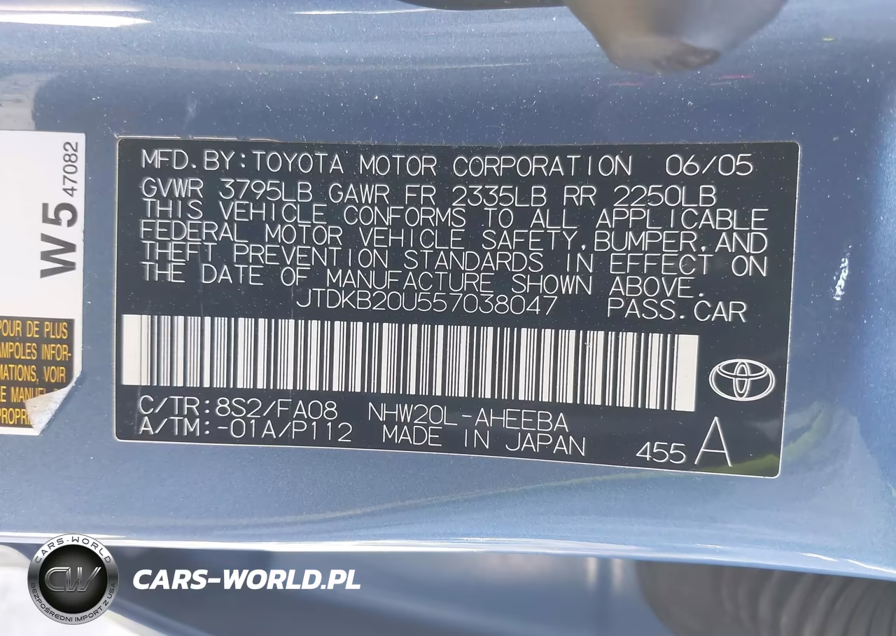 2005 Toyota Prius VIN:JTDKB20U557038047 - 9