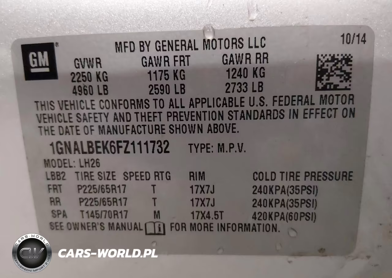 2015 Chevrolet Equinox 1Lt VIN:1GNALBEK6FZ111732 - 9