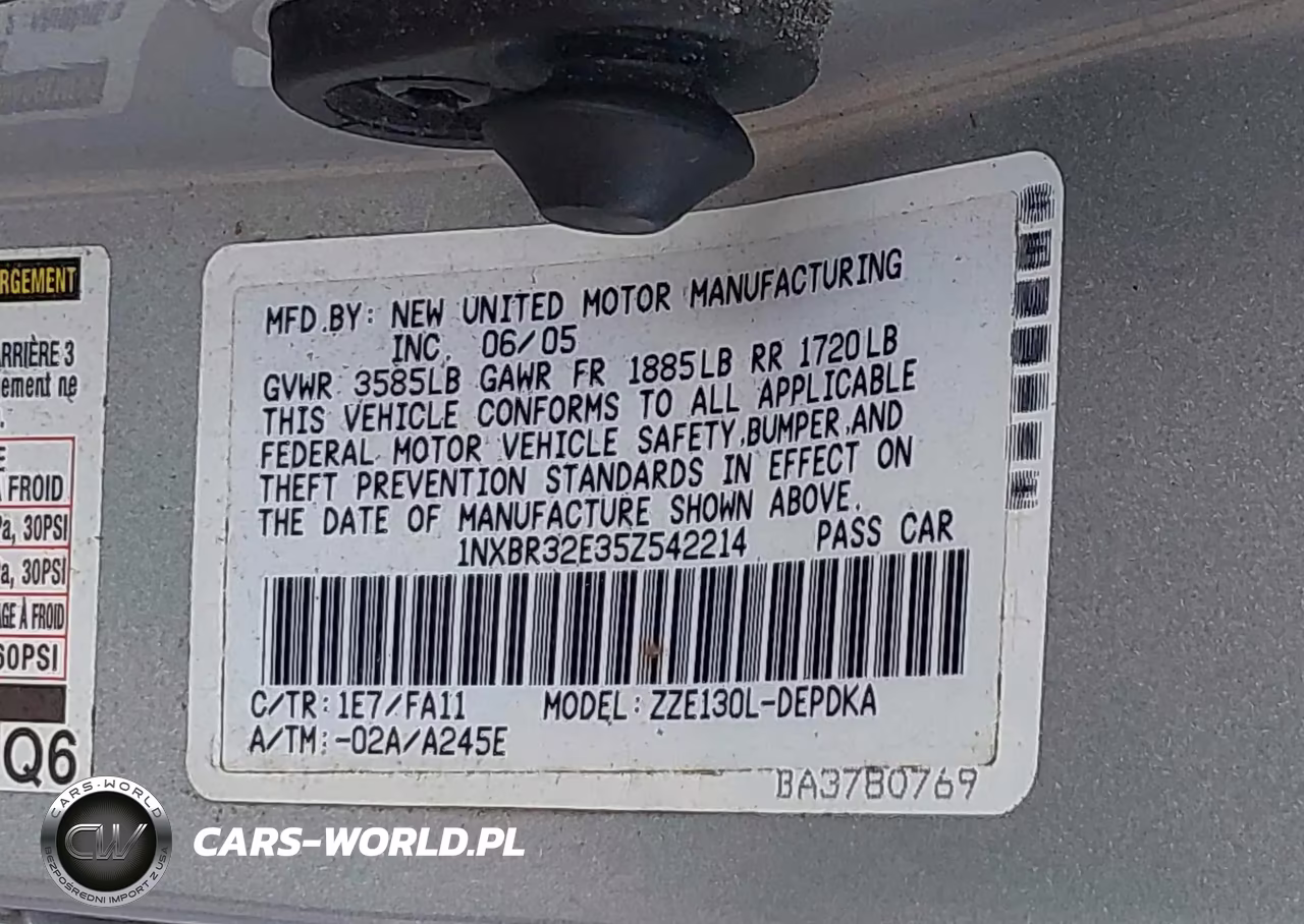 2005 Toyota Corolla Ce VIN:1NXBR32E35Z542214 - 9