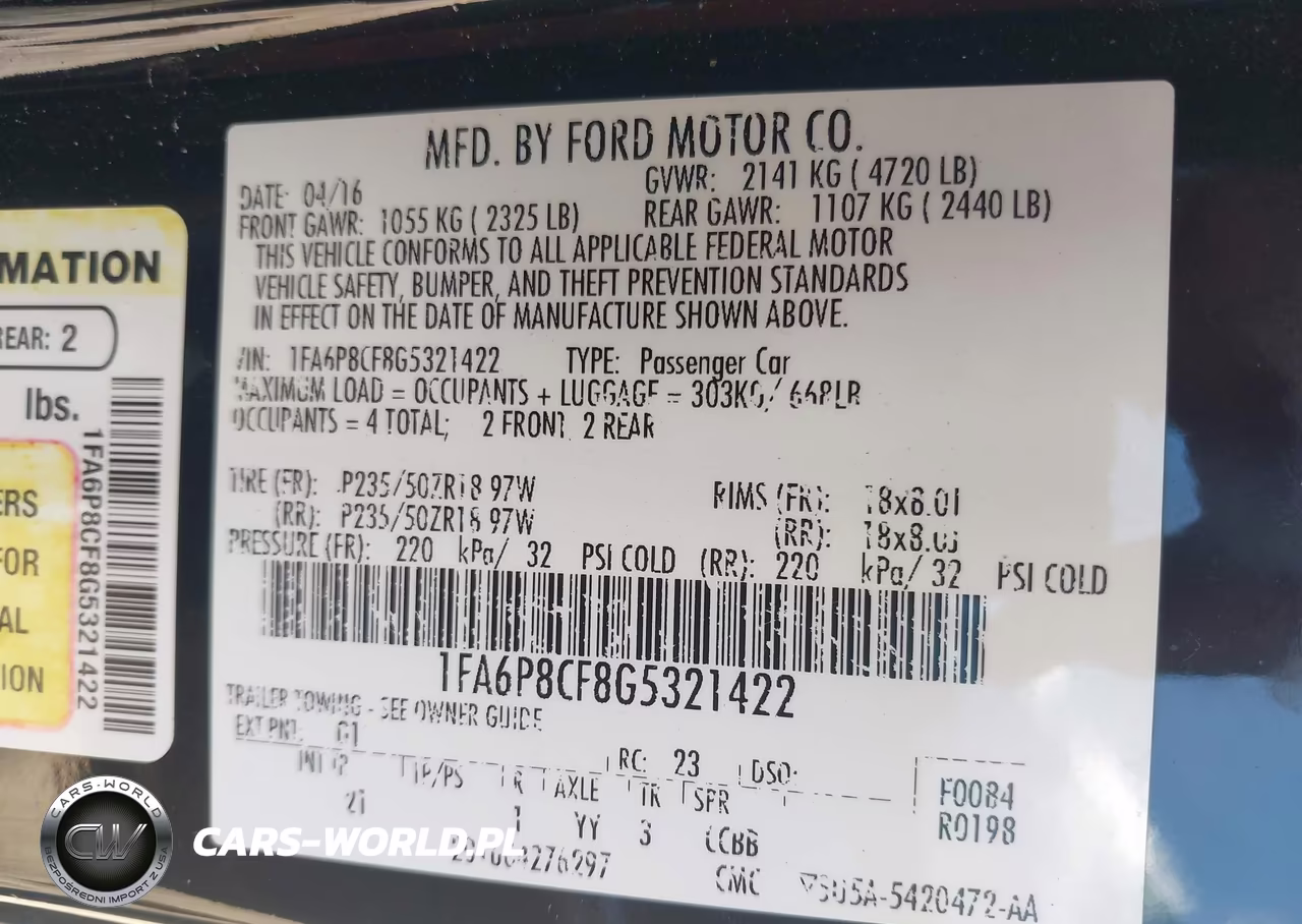 2016 Ford Mustang Gt VIN:1FA6P8CF8G5321422 - 9
